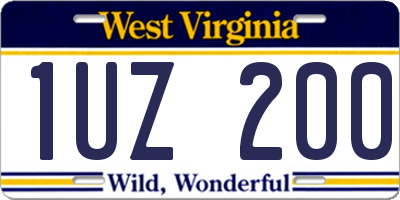 WV license plate 1UZ200