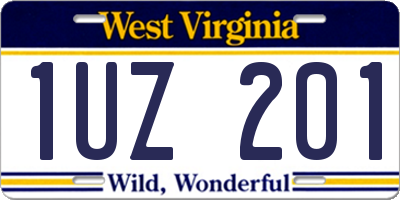 WV license plate 1UZ201