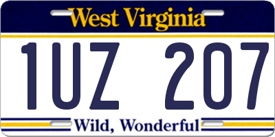 WV license plate 1UZ207
