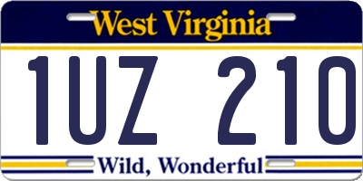 WV license plate 1UZ210