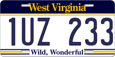 WV license plate 1UZ233