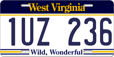 WV license plate 1UZ236