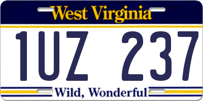 WV license plate 1UZ237