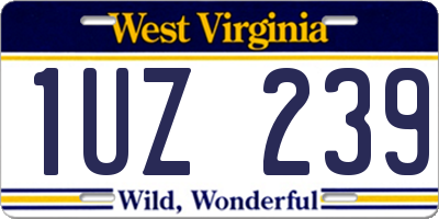 WV license plate 1UZ239