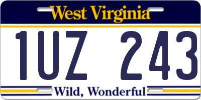 WV license plate 1UZ243
