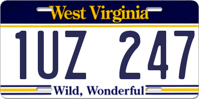 WV license plate 1UZ247