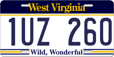 WV license plate 1UZ260