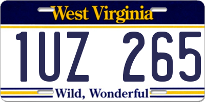 WV license plate 1UZ265