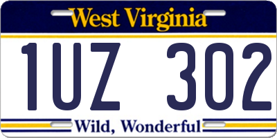 WV license plate 1UZ302