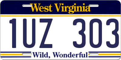 WV license plate 1UZ303