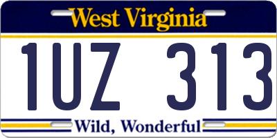 WV license plate 1UZ313