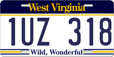 WV license plate 1UZ318