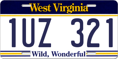 WV license plate 1UZ321