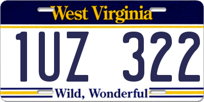 WV license plate 1UZ322