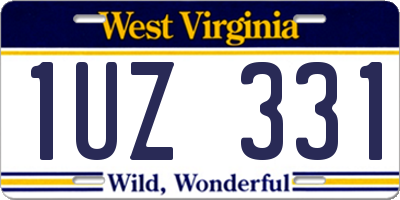 WV license plate 1UZ331