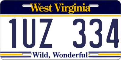 WV license plate 1UZ334