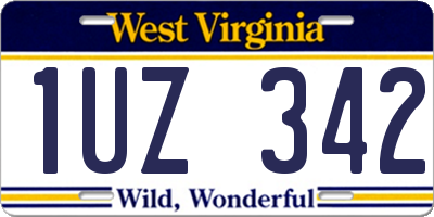 WV license plate 1UZ342