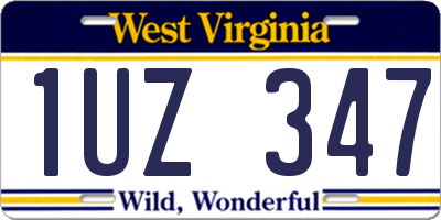 WV license plate 1UZ347