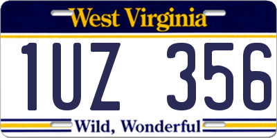WV license plate 1UZ356