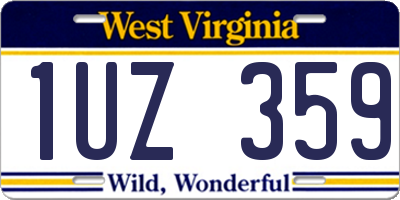 WV license plate 1UZ359