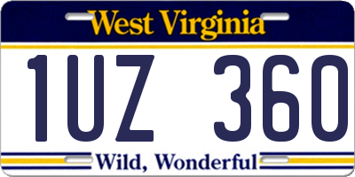 WV license plate 1UZ360