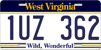 WV license plate 1UZ362