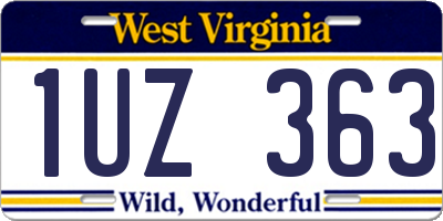 WV license plate 1UZ363