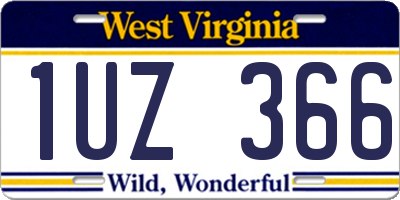 WV license plate 1UZ366