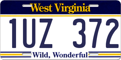 WV license plate 1UZ372