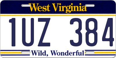 WV license plate 1UZ384