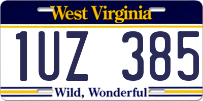 WV license plate 1UZ385