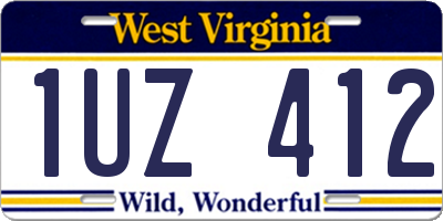 WV license plate 1UZ412