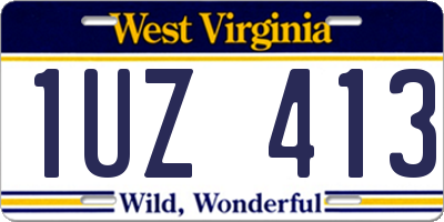 WV license plate 1UZ413