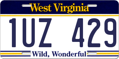 WV license plate 1UZ429