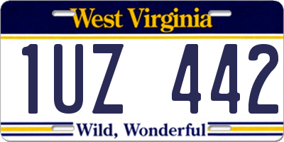 WV license plate 1UZ442