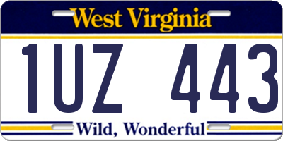 WV license plate 1UZ443
