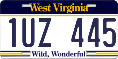 WV license plate 1UZ445