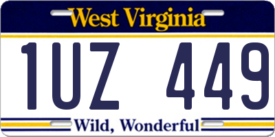 WV license plate 1UZ449