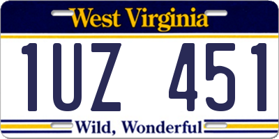 WV license plate 1UZ451