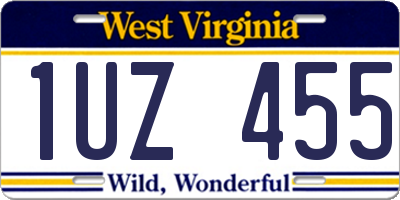 WV license plate 1UZ455