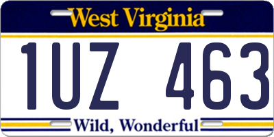 WV license plate 1UZ463