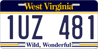 WV license plate 1UZ481