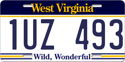 WV license plate 1UZ493