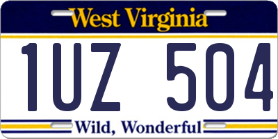 WV license plate 1UZ504