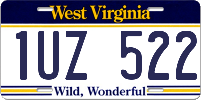 WV license plate 1UZ522