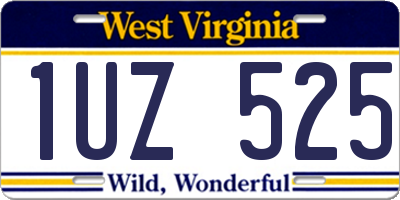 WV license plate 1UZ525
