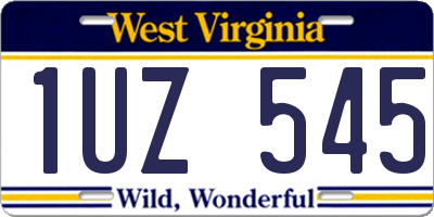 WV license plate 1UZ545
