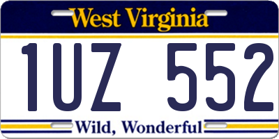 WV license plate 1UZ552