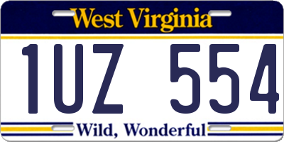 WV license plate 1UZ554