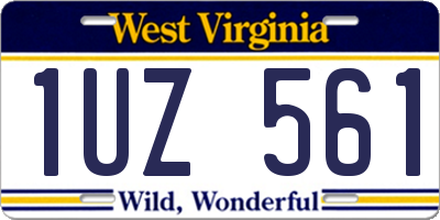 WV license plate 1UZ561